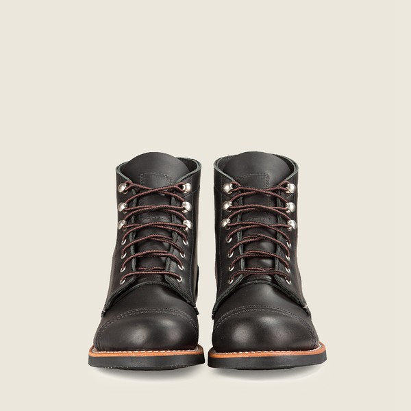 Red Wing Heritage Boots Black - Red Wing Womens Iron Ranger - Short Boundary Leather - CVDBY-7190